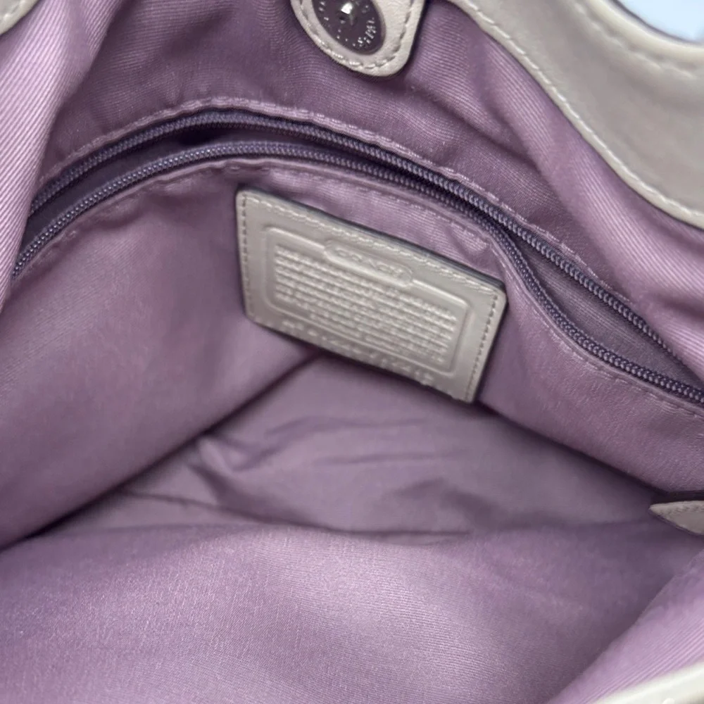 Coach Shimmering Cream Shoulder Bag